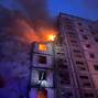 Aftermath of a Russian missile attack in Uman