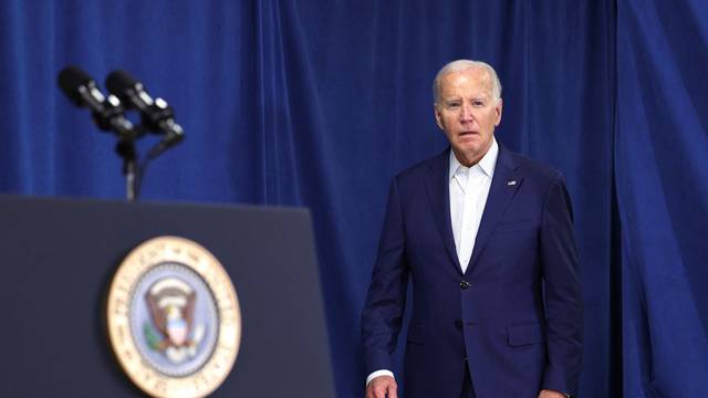 U.S. President Joe Biden delivers remarks following the incident that occurred at a campaign rally for former U.S. President Donald Trump, in Rehoboth Beach
