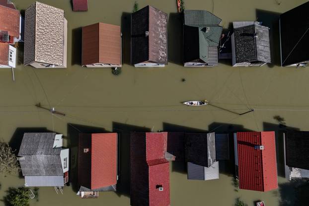 Flooding Danube in Hungary