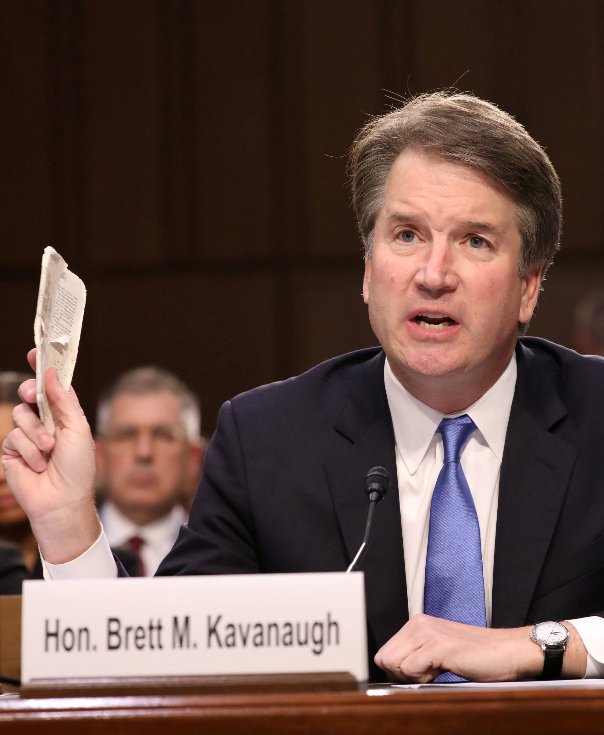 FILE PHOTO: U.S. Supreme Court nominee Kavanaugh testifies before Senate Judiciary Committee confirmation hearing on Capitol Hill in Washington