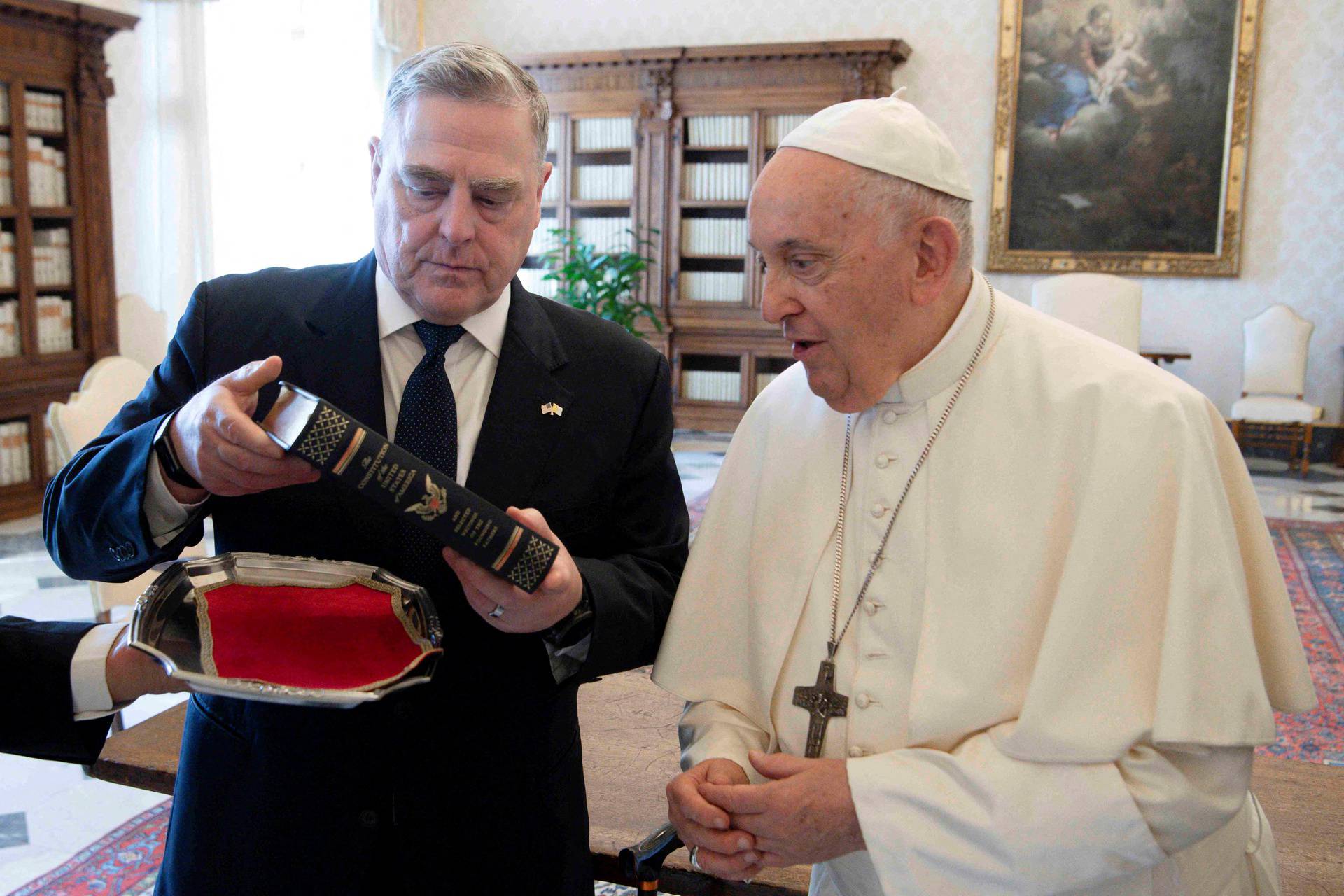 Pope Francis meets with U.S. Chairman of the Joint Chiefs of Staff General Mark A. Milley at the Vatican