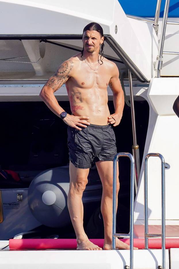 Zlatan Ibrahimovic and his wife Helena enjoy holiday with their kids on a yacht in St-Tropez