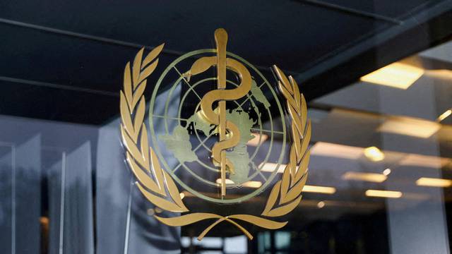 FILE PHOTO: The WHO logo is pictured in Geneva