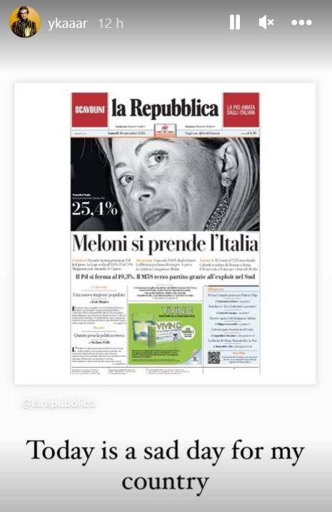 Frontmen Maneskina o izborima u Italiji i novoj premijerki: 'Ovo su tužni dani za našu zemlju'
