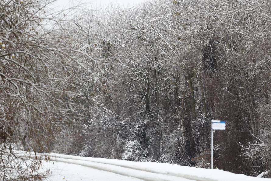 Snježni pokrivač je zabijelio je Osijek