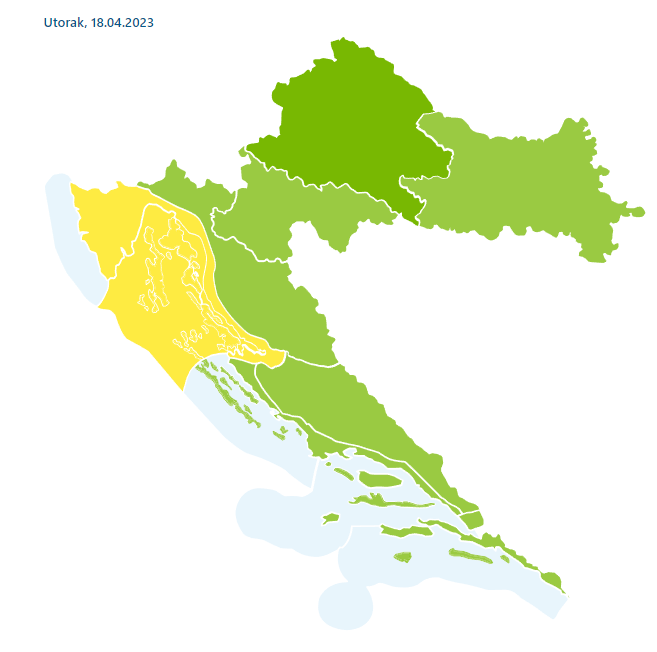 Kiša i olujna bura, temperature idu do 18°C: Za Istru i Kvarner na snazi je žuti meteoalarm