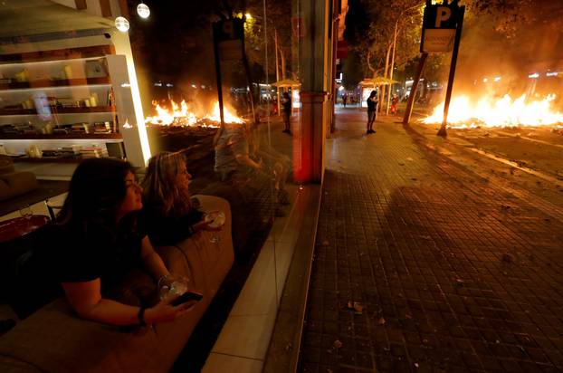 Protest after a verdict in a trial over a banned independence referendum in Barcelona