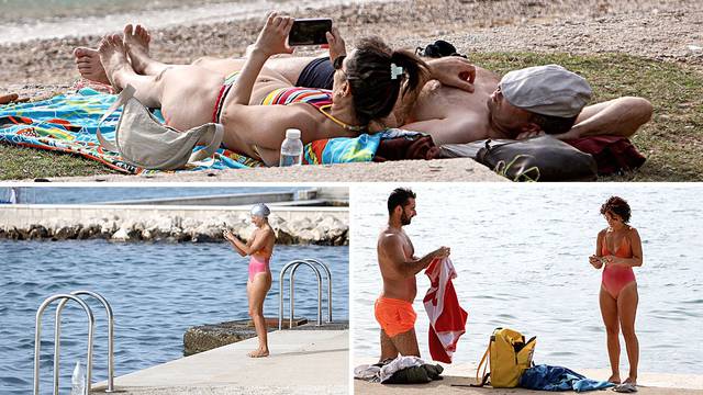 FOTO Neki se još ne odriču ljeta: U Zadru dio građana praznik iskoristio za uživanje na plaži