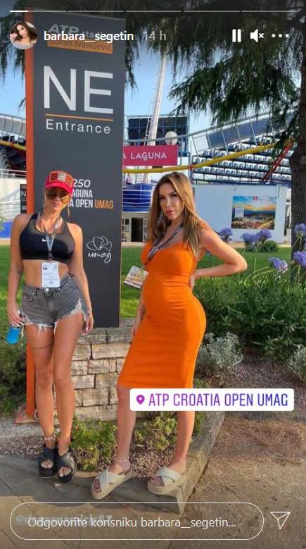 Barbara Šegetin bodri dečka na ATP turniru u Umagu: U uskoj haljini pokazala trudnički trbuh