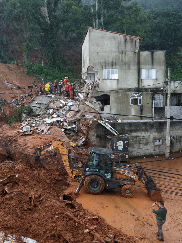 Aftermath of heavy rains in southeastern Brazil