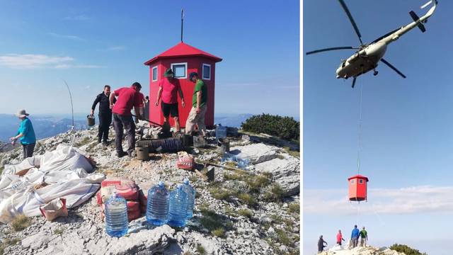 Na najviši vrh u Hrvatskoj su  helikopterom donijeli sklonište