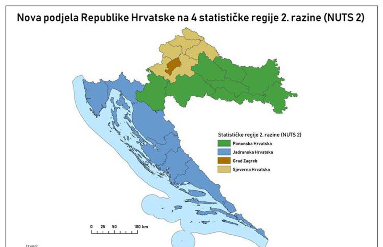 Nova podjela Hrvatske na četiri regije omogućit će veći iznos poticaja i potpora za poduzeća