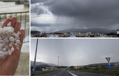 FOTO Nevrijeme u Dalmaciji:  Tuča zabijelila Čiovo, na vrhu Mosora izmjerili tek 3 Celzija