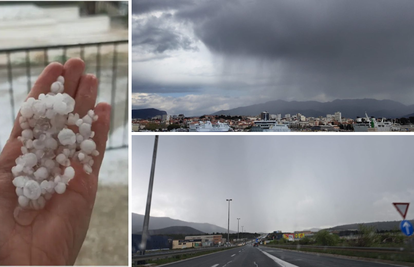 FOTO Nevrijeme u Dalmaciji:  Tuča zabijelila Čiovo, na vrhu Mosora izmjerili tek 3 Celzija