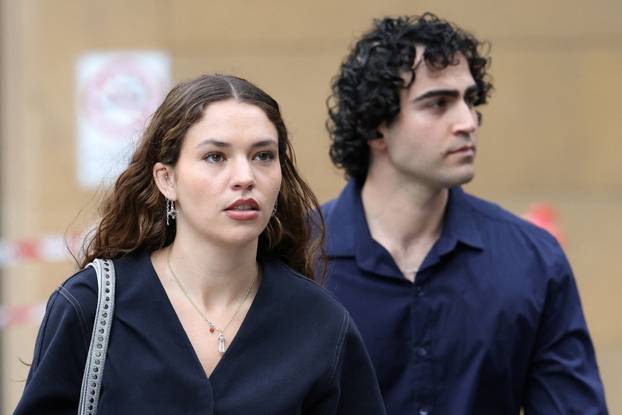 Actor Charlotte MacInnes arrives at court on the first day of a nine-day defamation hearing in Sydney