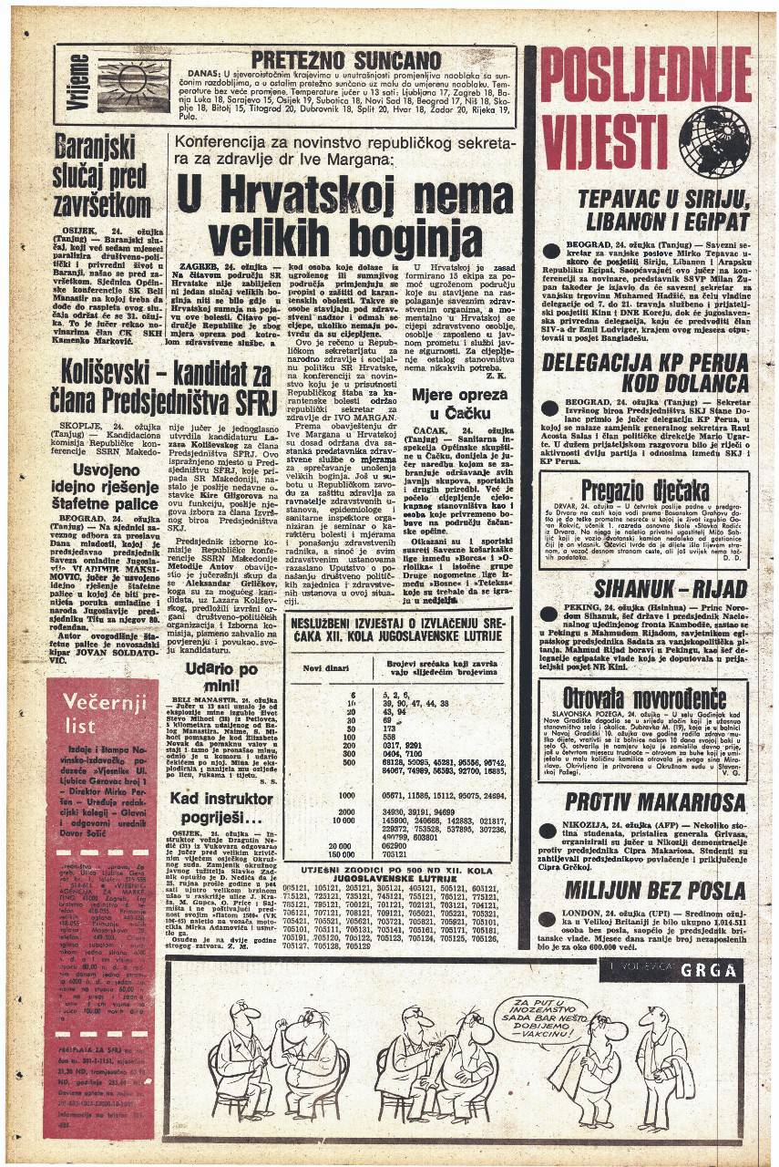 Jugoslavija je 1972. zbog velikih boginja procijepila 18 milijuna ljudi u nekoliko tjedana