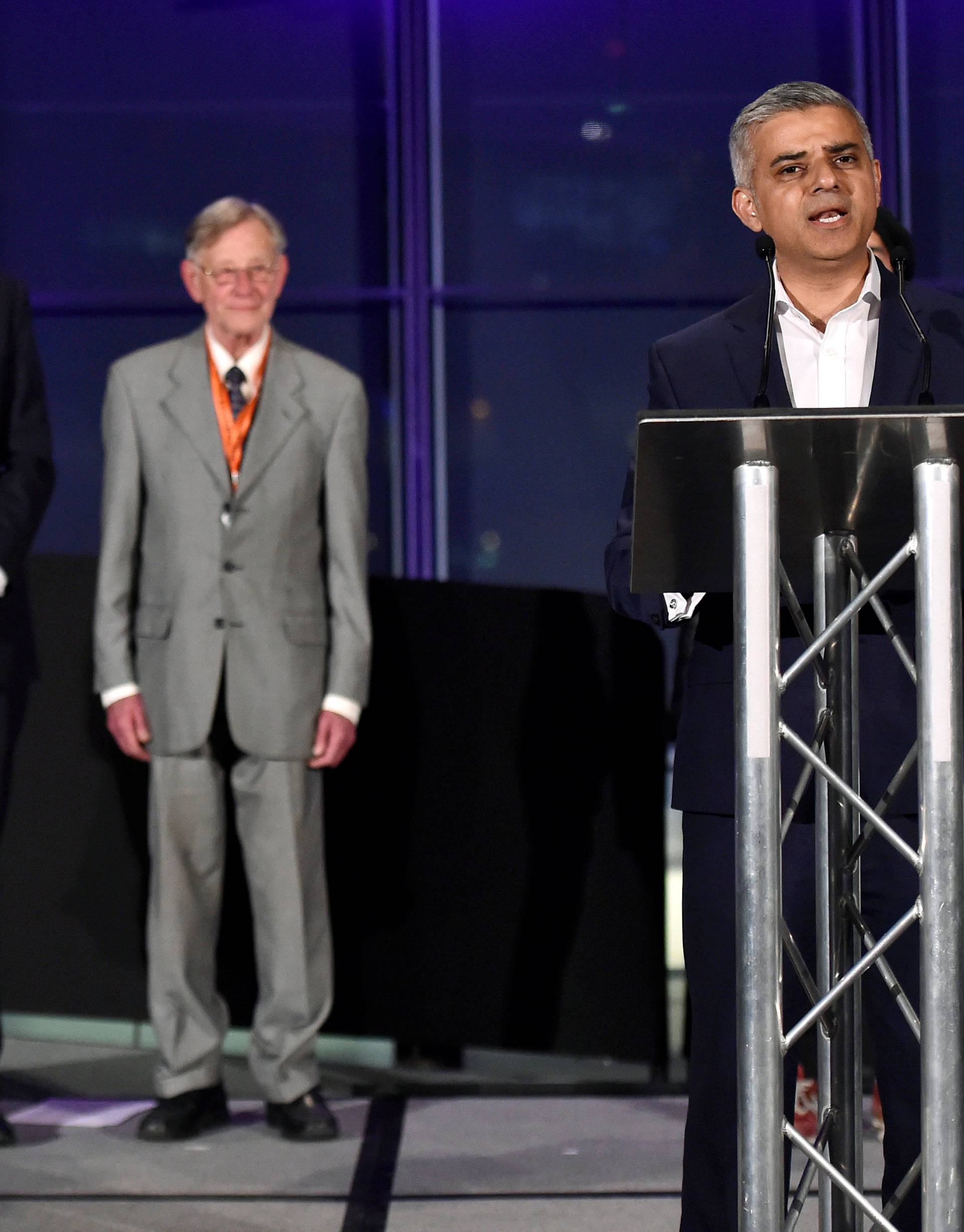 Labour Party candidate for Mayor of London Khan speaks following his victory in London 