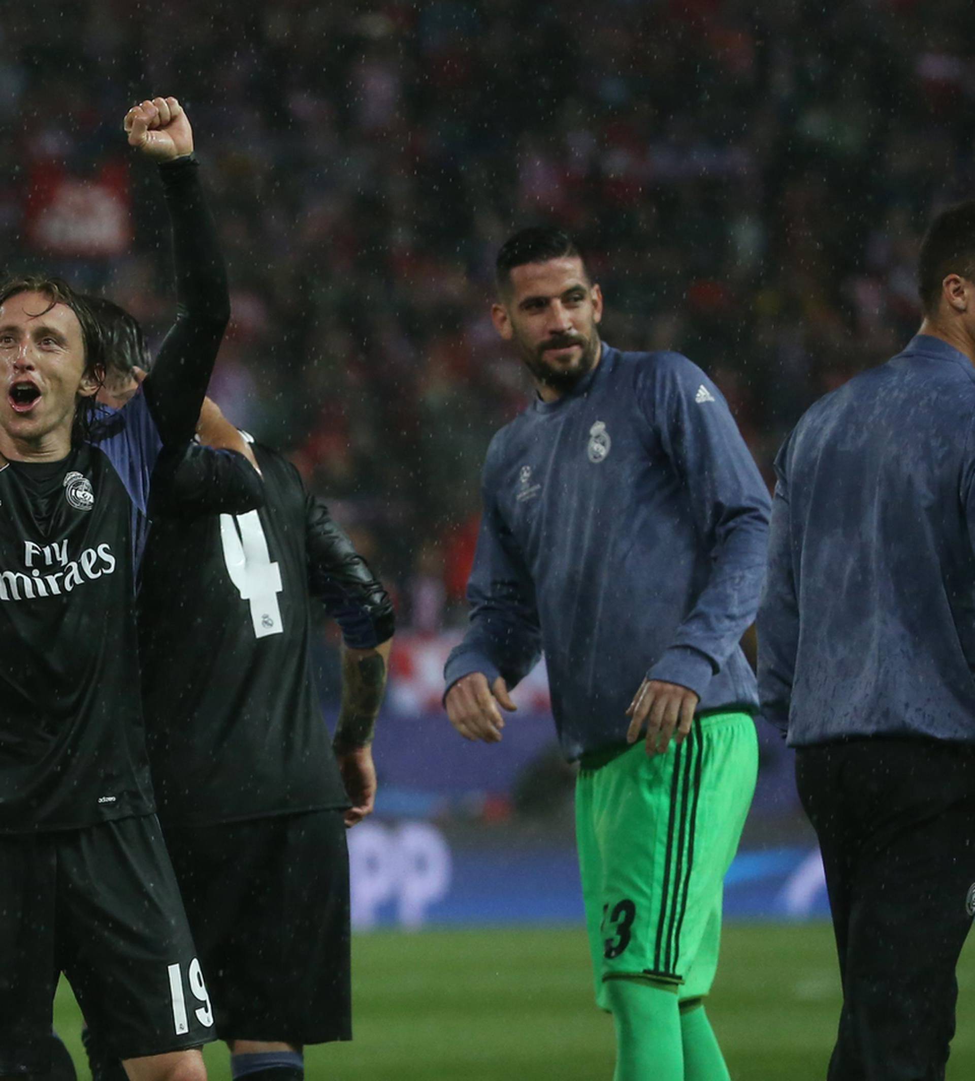 Real Madrid's Luka Modric celebrates after the match