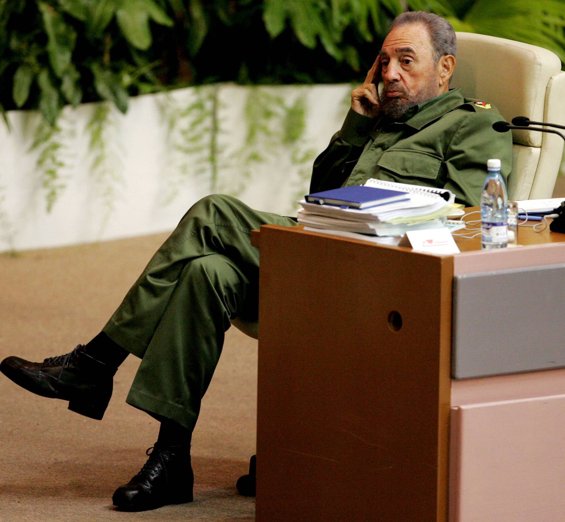 File photo of Cuban President Fidel Castro attending a conference on terrorism in Havana's convention centre