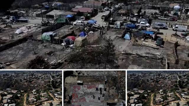 VIDEO Jeziva snimka dronom iz Čilea: Požar odnio najmanje 131 život, vatra 'gutala' naselja...