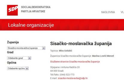 Na webu: Marina Lovrić Merzel za SDP je još uvijek županica?