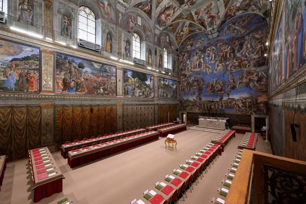 The Sistine Chapel ahead of the conclave to elect the next pope at the Vatican
