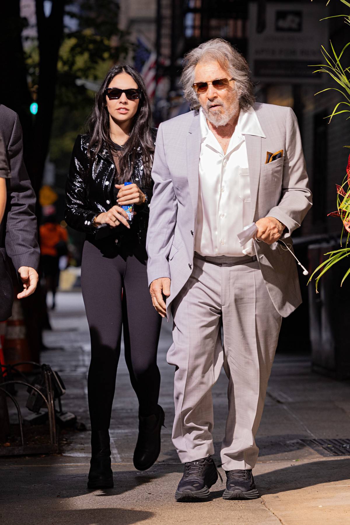 Al Pacino arrives to Carbone restaurant with his wife for his segment in bad bunnyâ€™s new music video in New York City