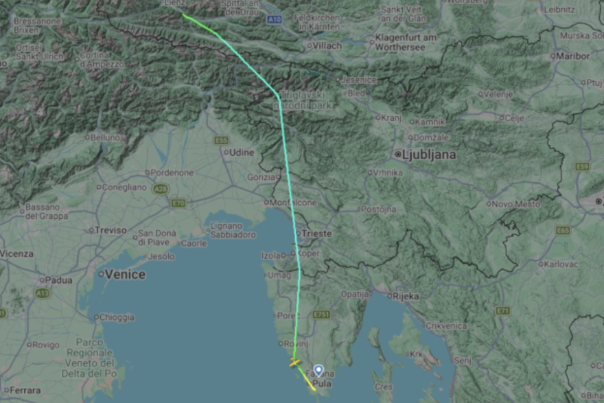 Snimka leta aviona koji se sru&scaron;io kod Medulina
