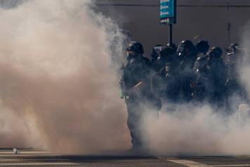 Protest against federal immigration sweeps, in Los Angeles