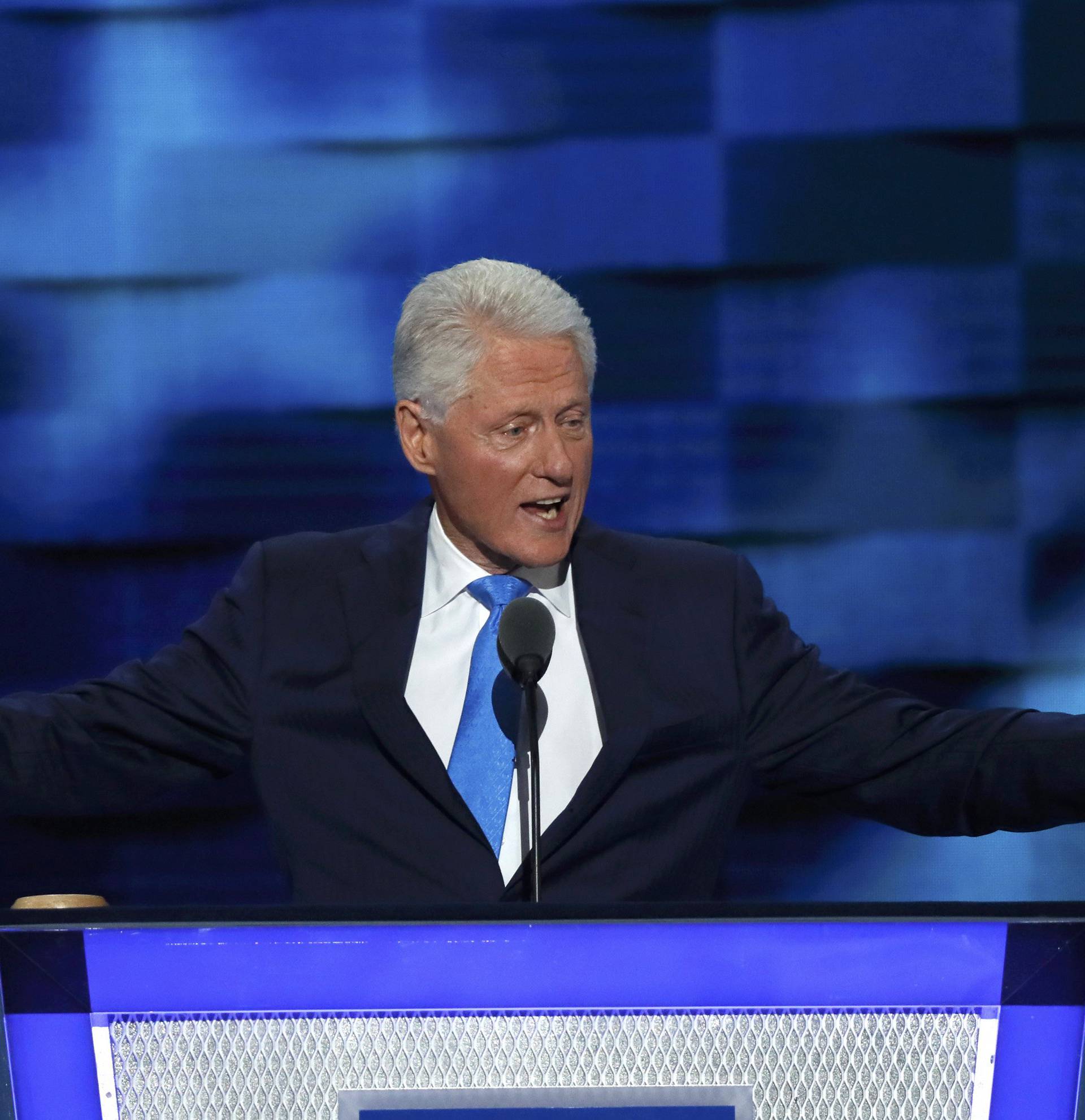 Former U.S. President Bill Clinton speaks at the Democratic National Convention in Philadelphia