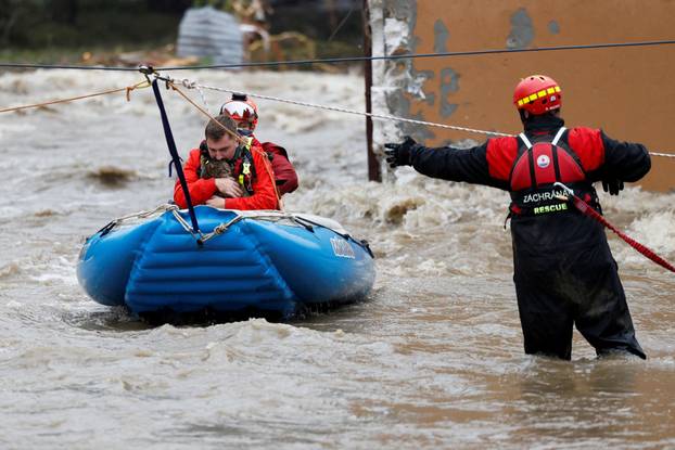Aftermath of heavy rainfall in Jesenik