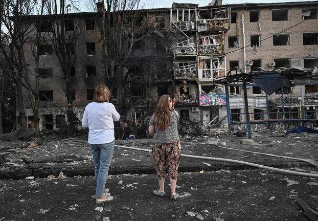 Aftermath of a Russian drone and missile strike in Zaporizhzhia