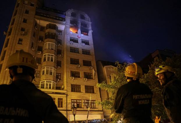 Russian drone and missile strike in Kyiv