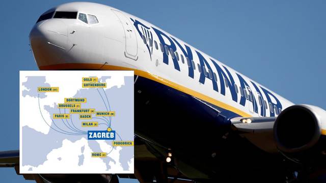 Karte od 19,99 eura: Ryanair će iz Zagreba letjeti u 12 gradova