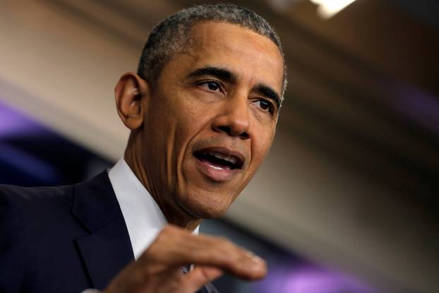 U.S. President Barack Obama delivers a statement on the economy at the press briefing room at the White House in Washington, U.S. 