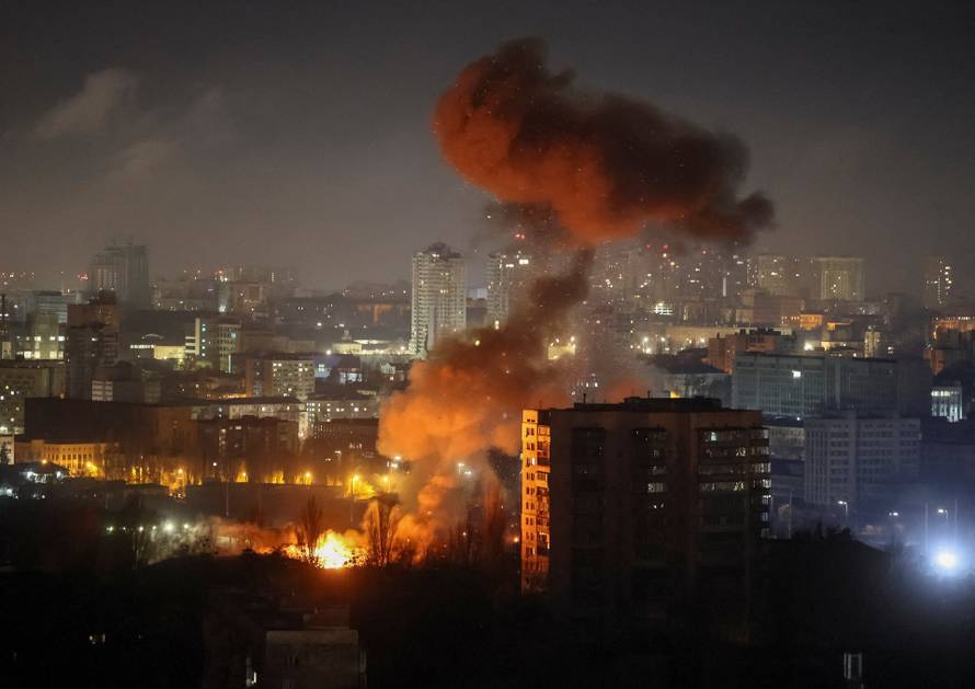 Russian missile and drone strike in Kyiv