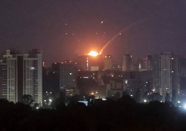 Russian missile and drone strike in Kyiv