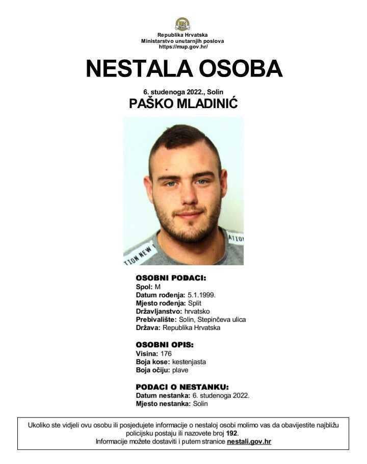 Prijavljen nestanak mladića iz Splita: Povezuju ga s mladim parom za kojim tragaju danima
