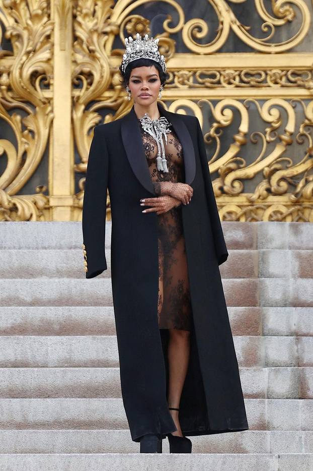 Guests at Schiaparelli Haute Couture Spring/Summer 2026 show in Paris