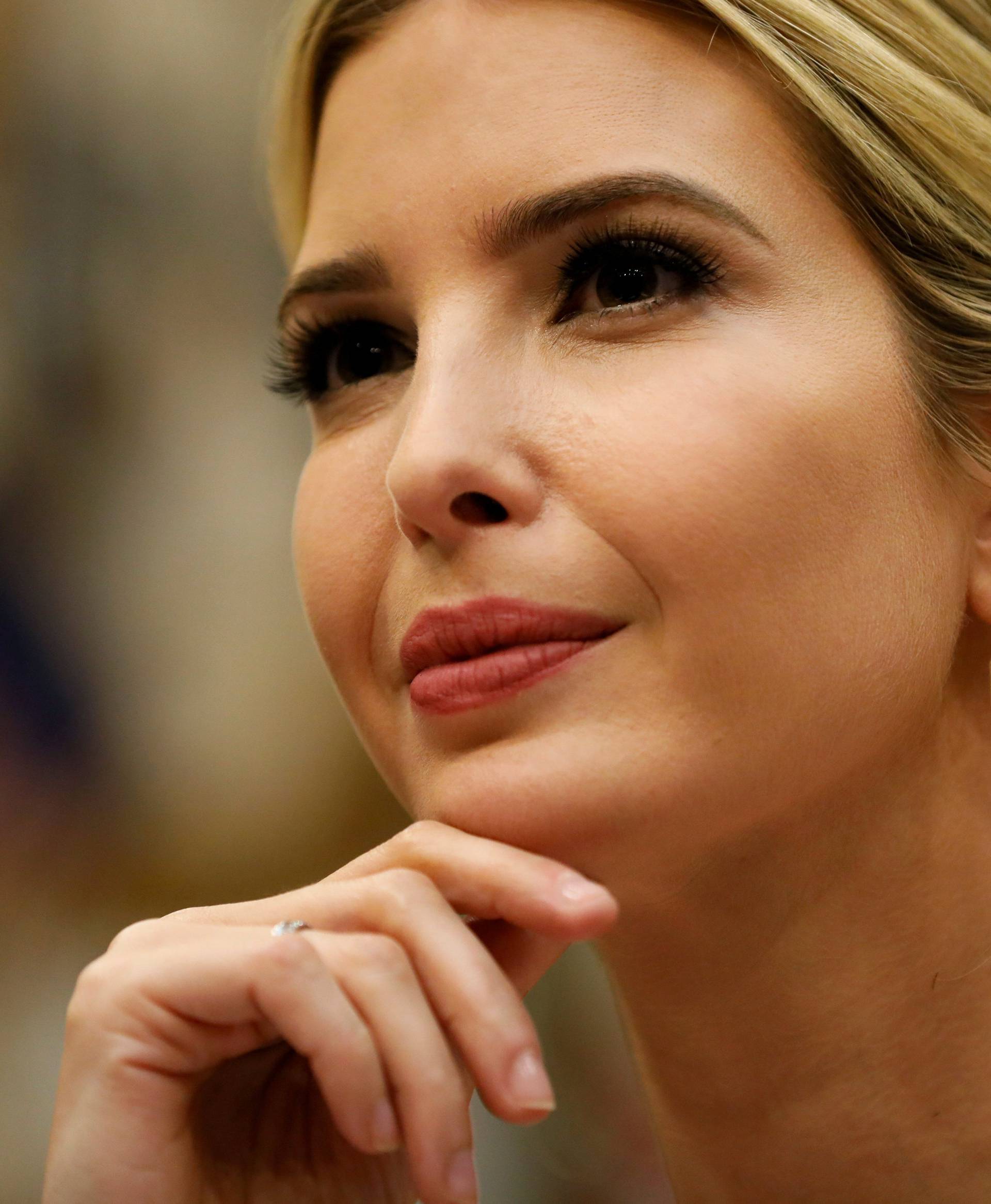 Ivanka Trump leads a listening session with military spouses at the White House in Washington