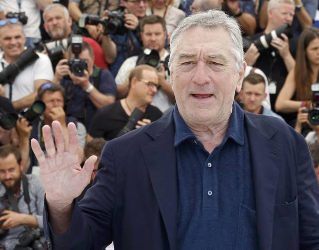 Actor Robert De Niro poses during a photocall for the film "Hands of stone" out of competition at the 69th Cannes Film Festival in Cannes