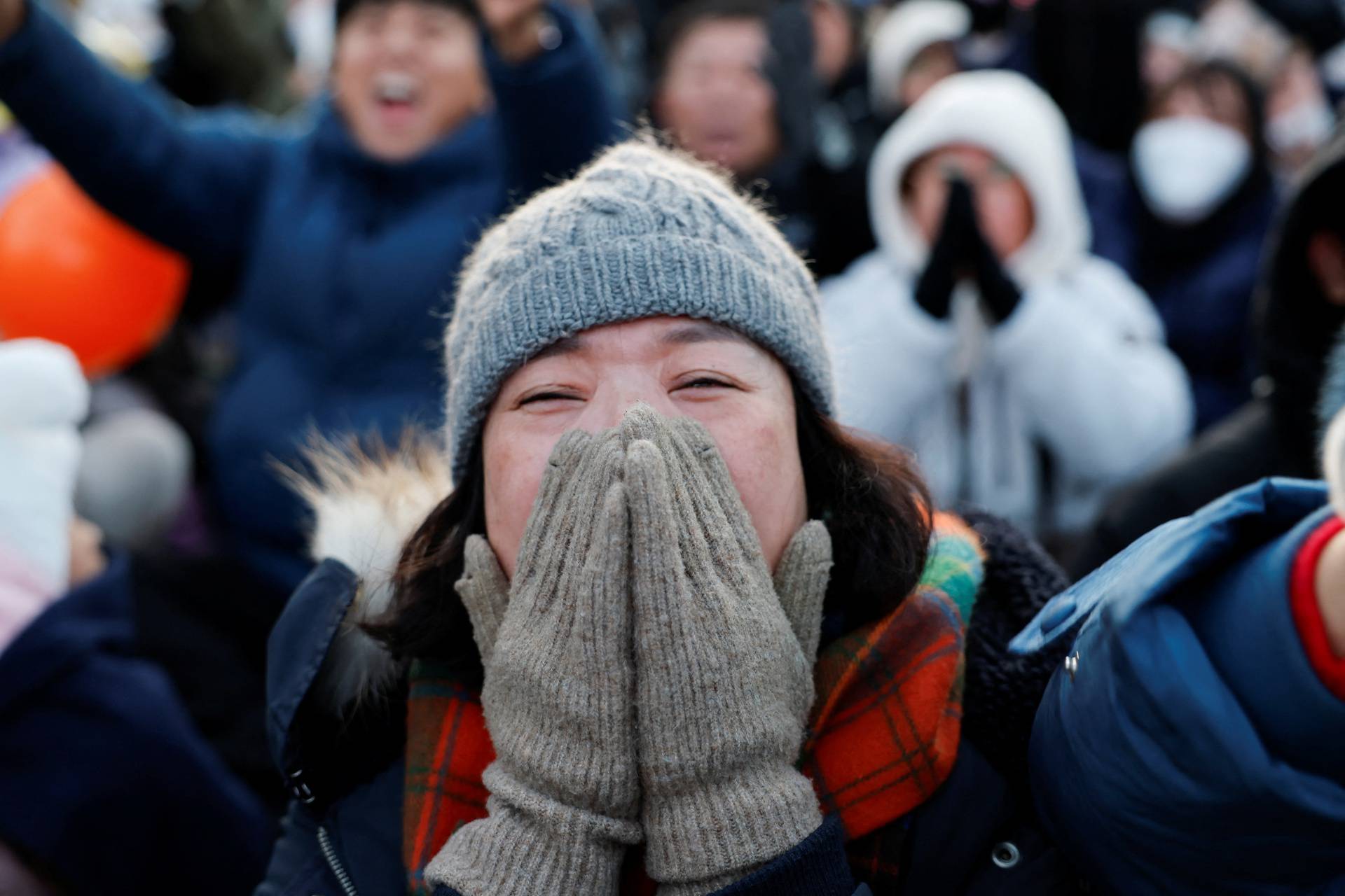 Rally calling for the impeachment of South Korean President Yoon Suk Yeol, who declared martial law, which was reversed hours later, in front of the National Assembly in Seoul