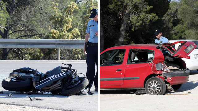 VIDEO Teška prometna nesreća kod Brodarice: Motociklist je zbog ozljeda prevezen u bolnicu