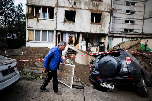 Aftermath of Russian missile and drone attack in Kyiv