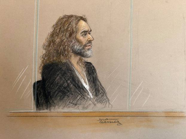 British actor and comedian Russell Brand stands trial on charges of rape and sexual assault, in London