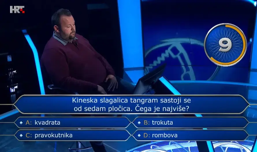Kobno pitanje za 64.000 kuna u Milijunašu: Mladić nije znao odgovor o slavnom oskarovcu