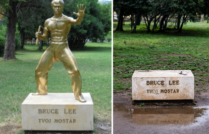 FOTO Iz parka u Mostaru nestao je kip Bruce Leeja. Raspudić: On pripada gradu, to je loš znak!