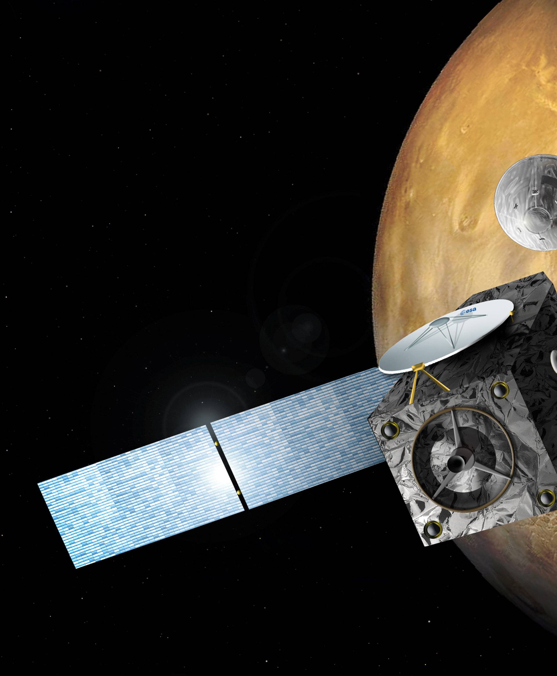 An illustration released by ESA shows the Schiaparelli EDM lander