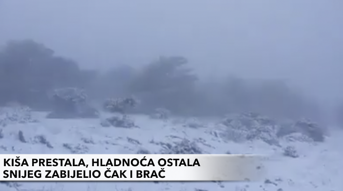 Kraj travnja? Svuda je hladno, a snijeg je pao čak i na Braču!