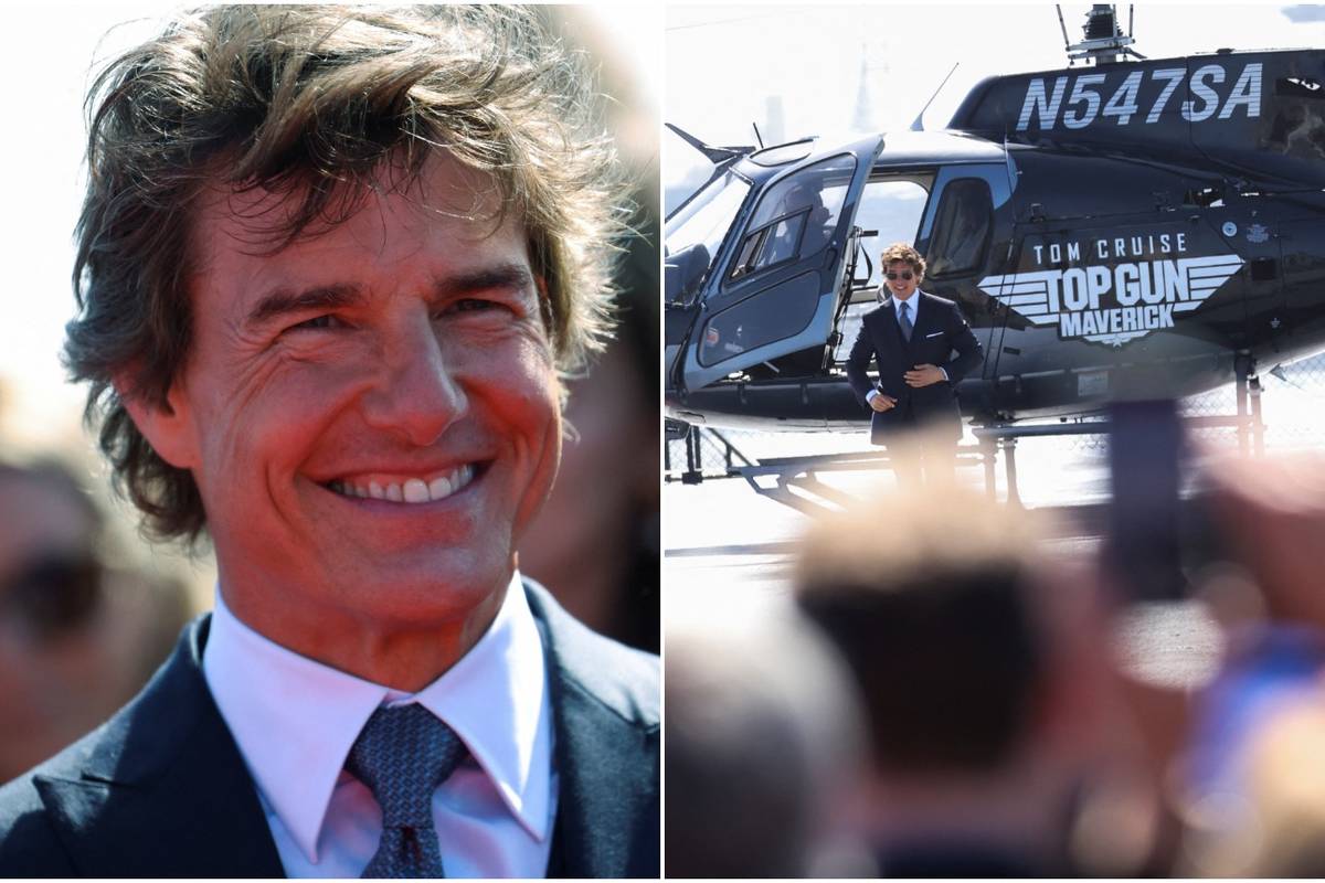 Tom Cruise na premijeru novog 'Top Guna' stigao helikopterom. Naravno, on je njime upravljao